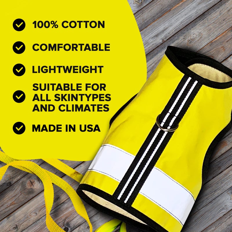 Kitty Holster Reflective Cat Harness â€“ High-Visibility Cat Harness for Travel, Day and Night Walking - Soft Cotton Cat Accessories, Breathable, Secure & Washable, Made in USA - Sunshine Yellow, M to L - Image 5